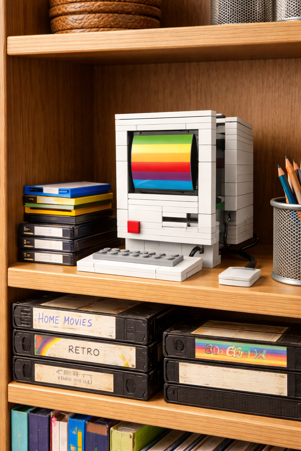 Ordenador Retro de Bloques de Construcción de 552 piezas – Kit Creativo Vintage para Montar