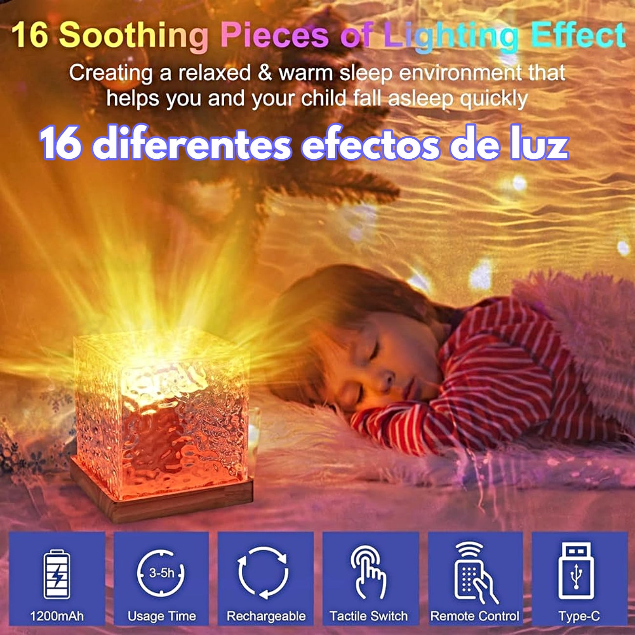 Proyector luz led olas oceánicas 16 colores