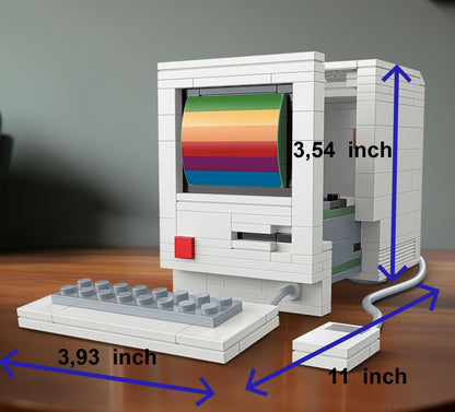 Ordenador Retro de Bloques de Construcción de 552 piezas – Kit Creativo Vintage para Montar