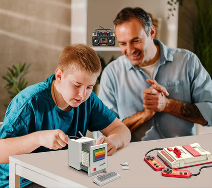 Ordenador Retro de Bloques de Construcción de 552 piezas – Kit Creativo Vintage para Montar