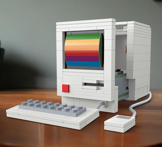 Ordenador Retro de Bloques de Construcción de 552 piezas – Kit Creativo Vintage para Montar