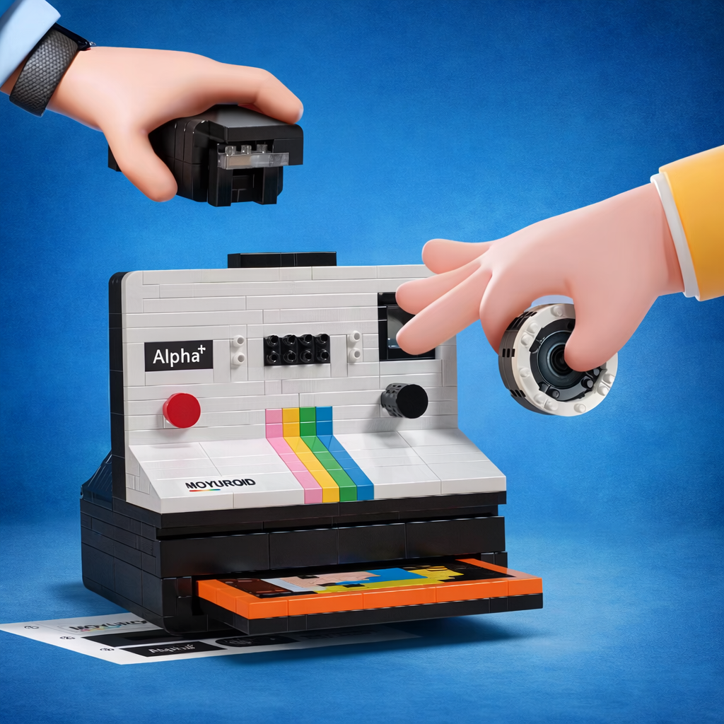 Kit construcción cámara vintage retro Polaroid